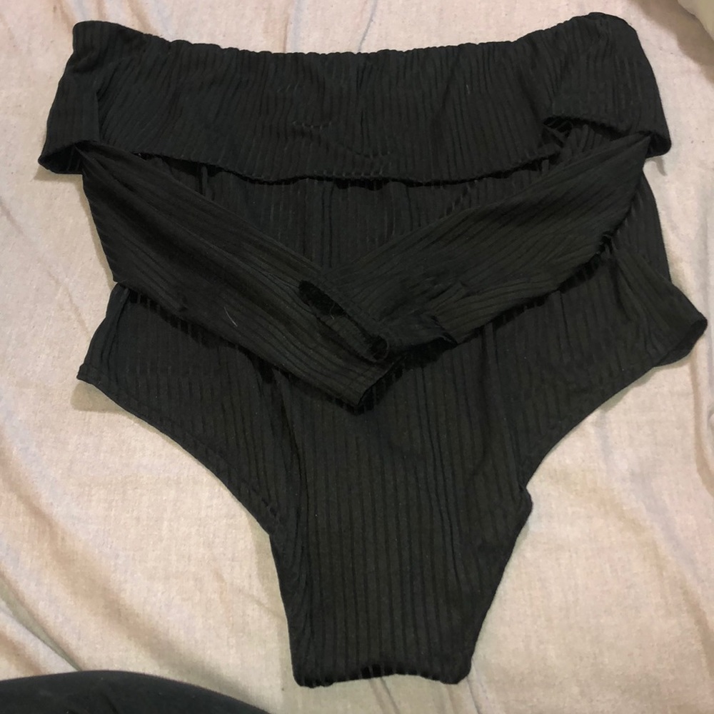 Off the shoulder cowl bodysuit